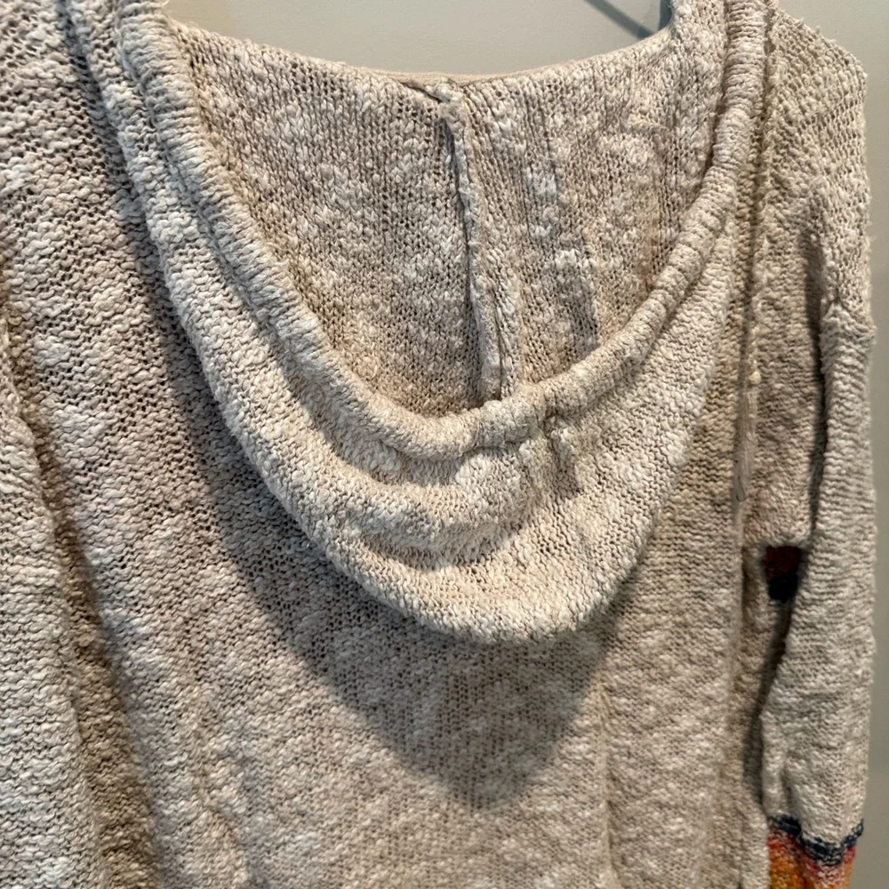 Rip Curl Gray Multicolor Stripe V-Neck Hoodie - Picture 4 of 5